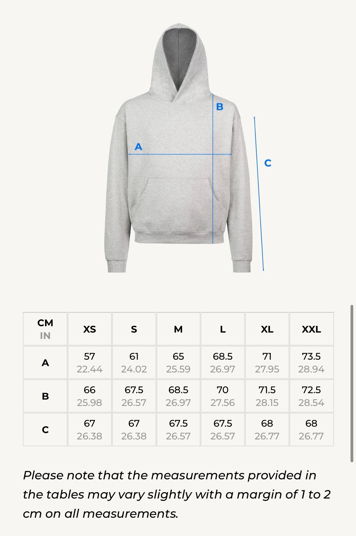 Storleksguide Swedish Powerfactory Hoodie spring edition oversize träningströja