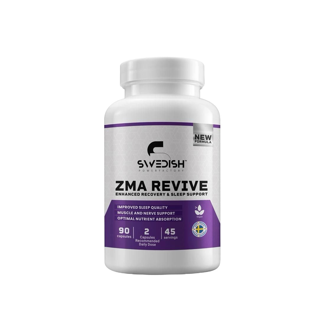 Swedish Powerfactory ZMA Revive 90 kapslar med L-teanin GABA magnesiumglycinat zink